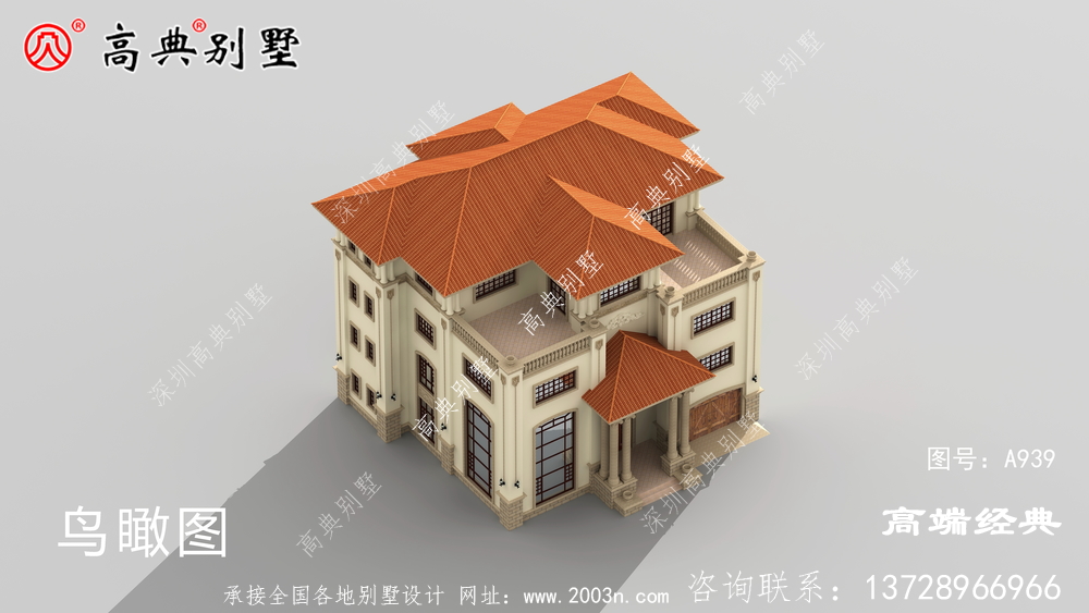 农村四层大户型简欧别墅外观图