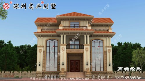 三层欧式别墅自建房，靓丽的外观