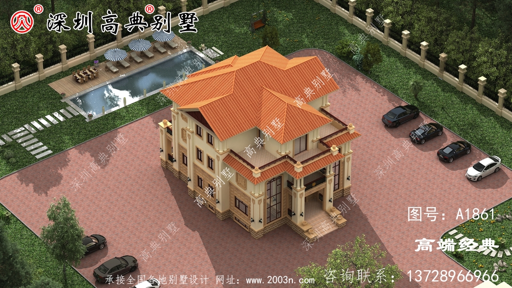 三层欧式别墅自建房，靓丽的外观色调，90万建成真划算