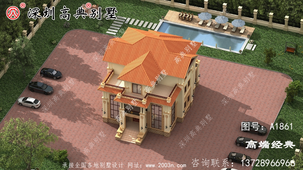 三层欧式别墅自建房，靓丽的外观色调，90万建成真划算