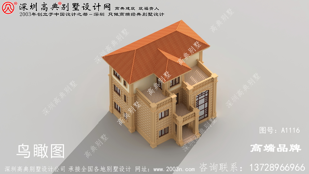 小洋楼外观图，外观很漂亮，符合农村住宅的设计