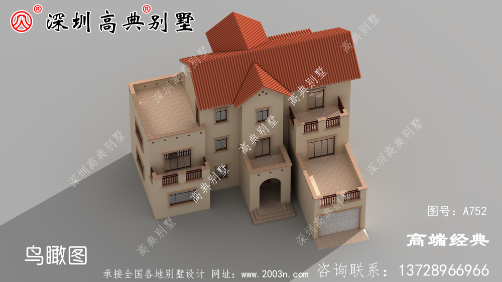 农村三层带阳台外观图，时尚大气，看得我都想建了