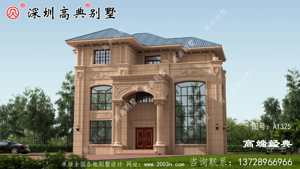 现代化的三层建筑图片,设计合理,外观美观,看完大家争相建造。