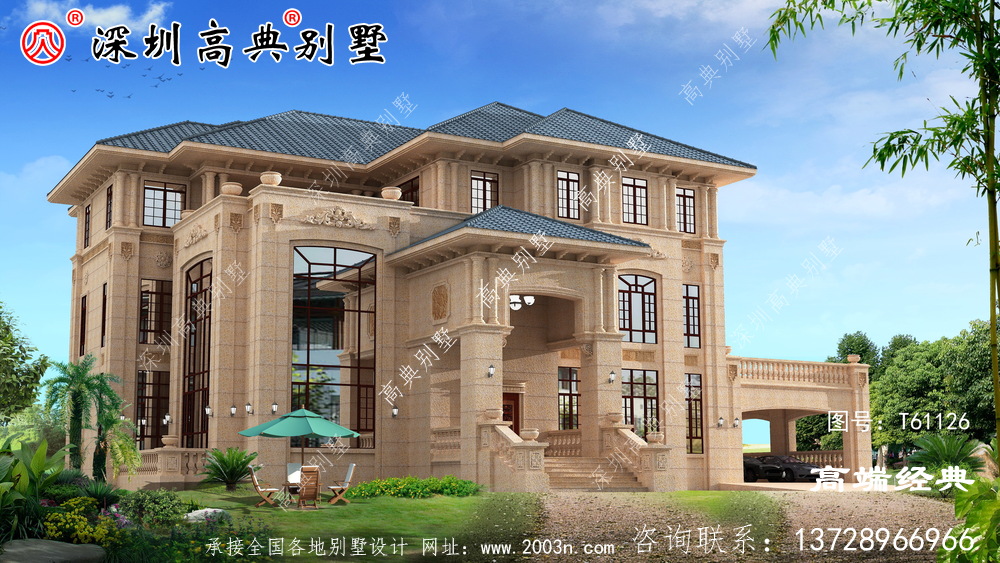乡村三层大气别墅的照片,盖这样的房子,出门一定有面子。