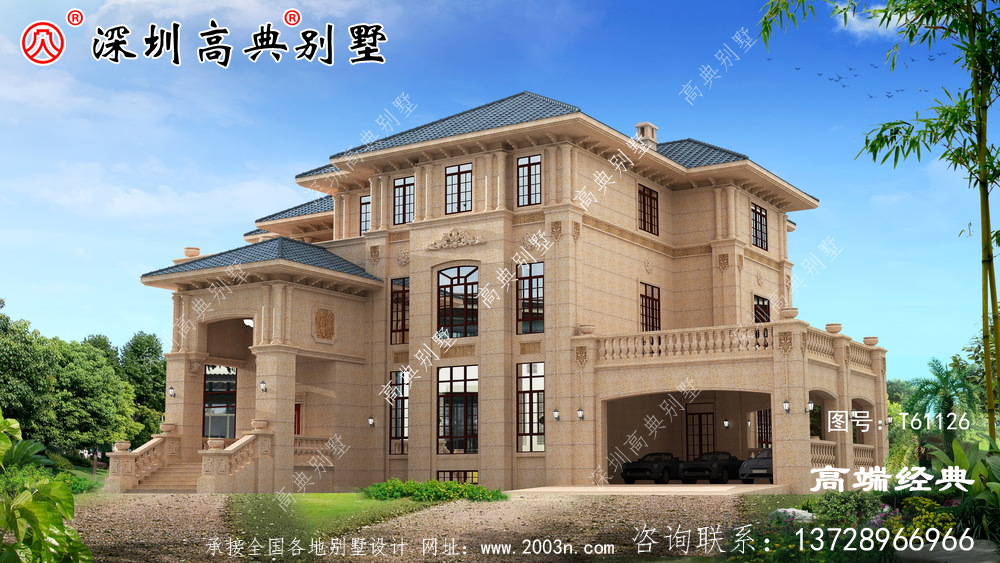 乡村三层大气别墅的照片,盖这样的房子,出门一定有面子。
