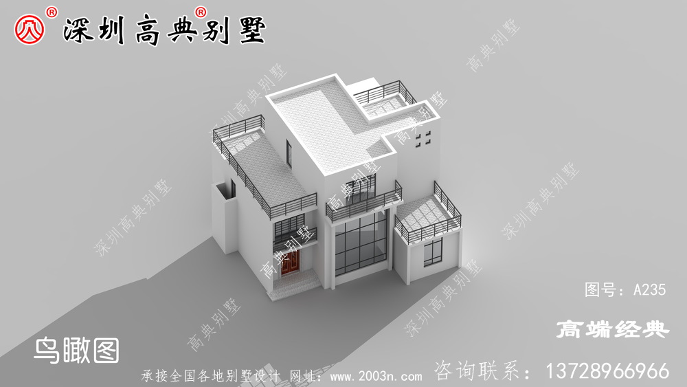 乡村三层带阳台外观图,时尚大气,我都想建。