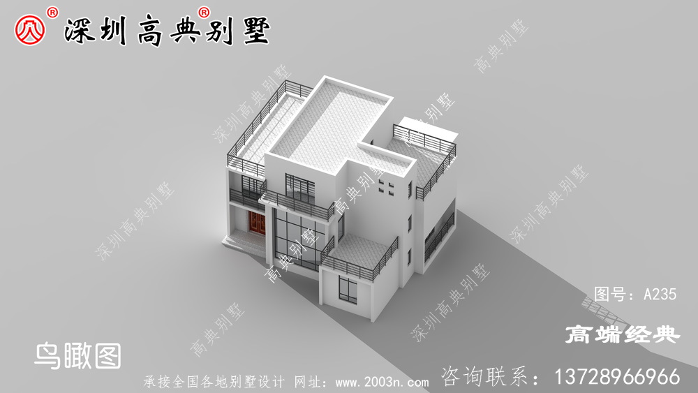 乡村三层带阳台外观图,时尚大气,我都想建。