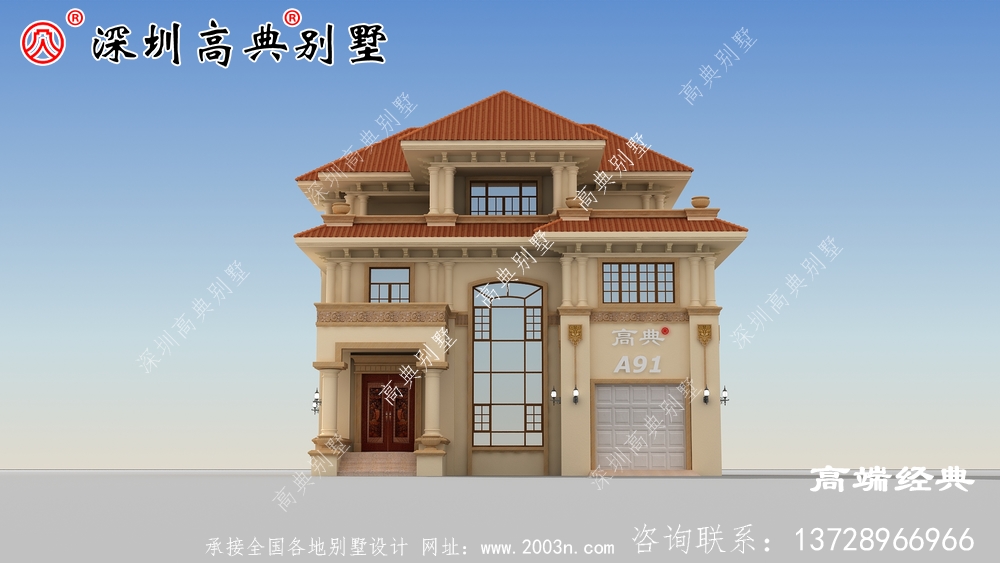 如今农村建的别墅那是各式各样的风格和户型,美极了