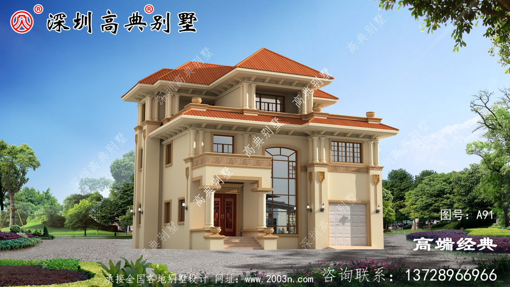 如今农村建的别墅那是各式各样的风格和户型,美极了