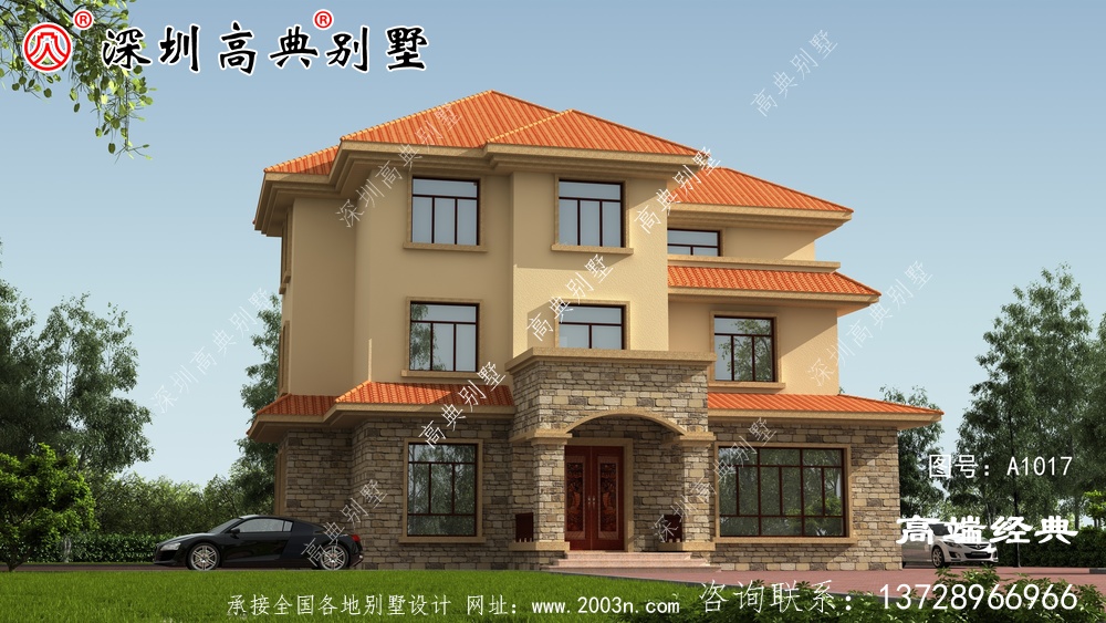 辛辛苦苦工作,终于回到家乡盖了这栋房子的设计图