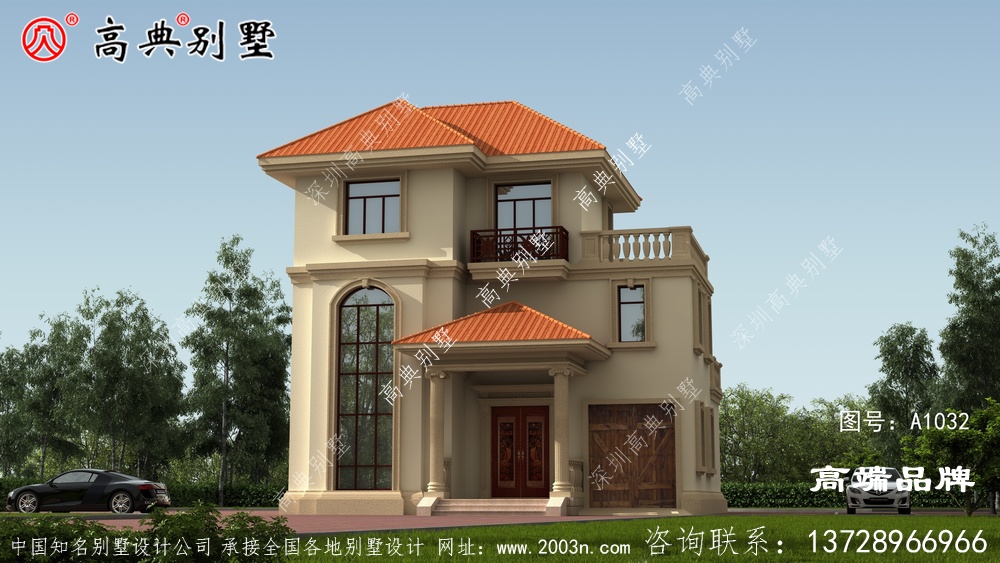 三层欧式别墅带落地窗,小编有地一定建一栋