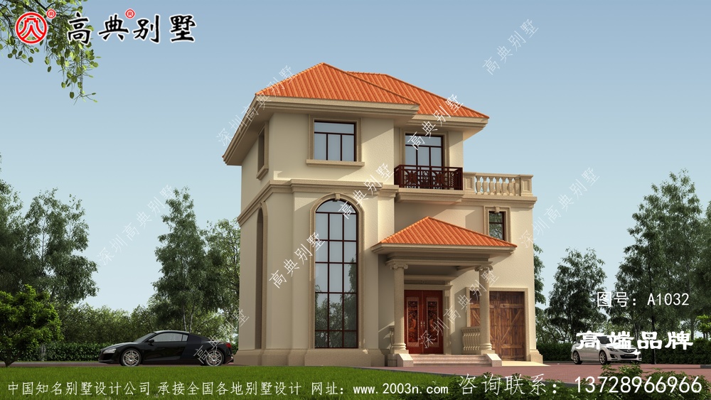 三层欧式别墅带落地窗,小编有地一定建一栋